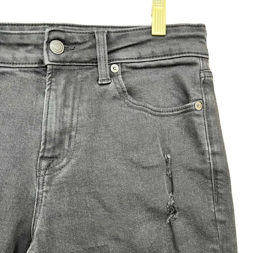 Aeropostale Jeans Mens 29x30 Black Slim Straight Stretch Distressed Grunge
